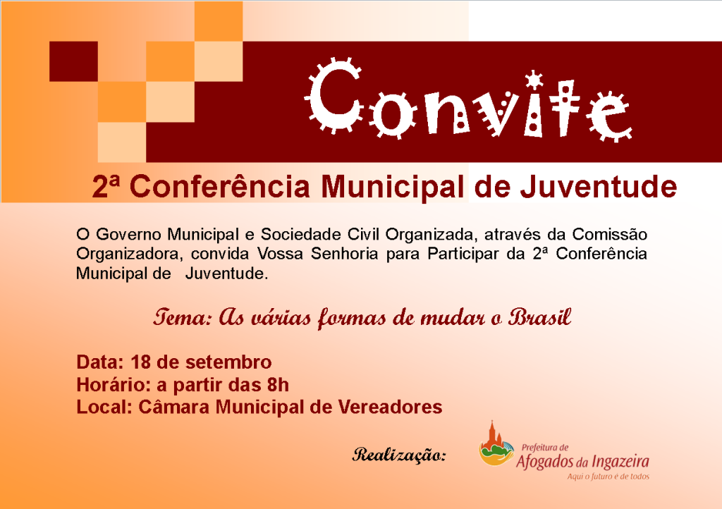 Convite Conferência de Juventude